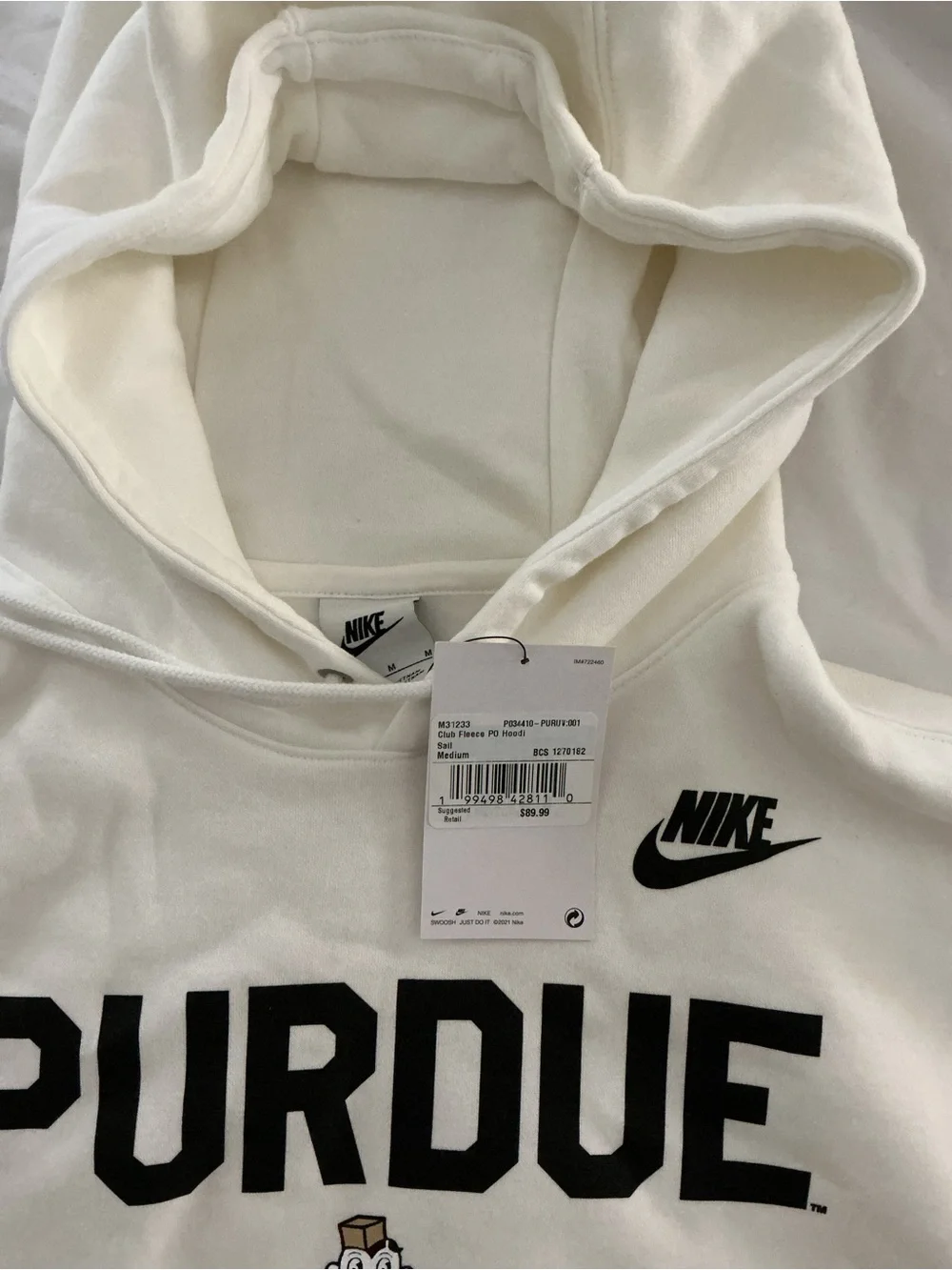 Nike Purdue Boilermakers Club Fleece Hoodie Brand New NWT Medium #Back2School
